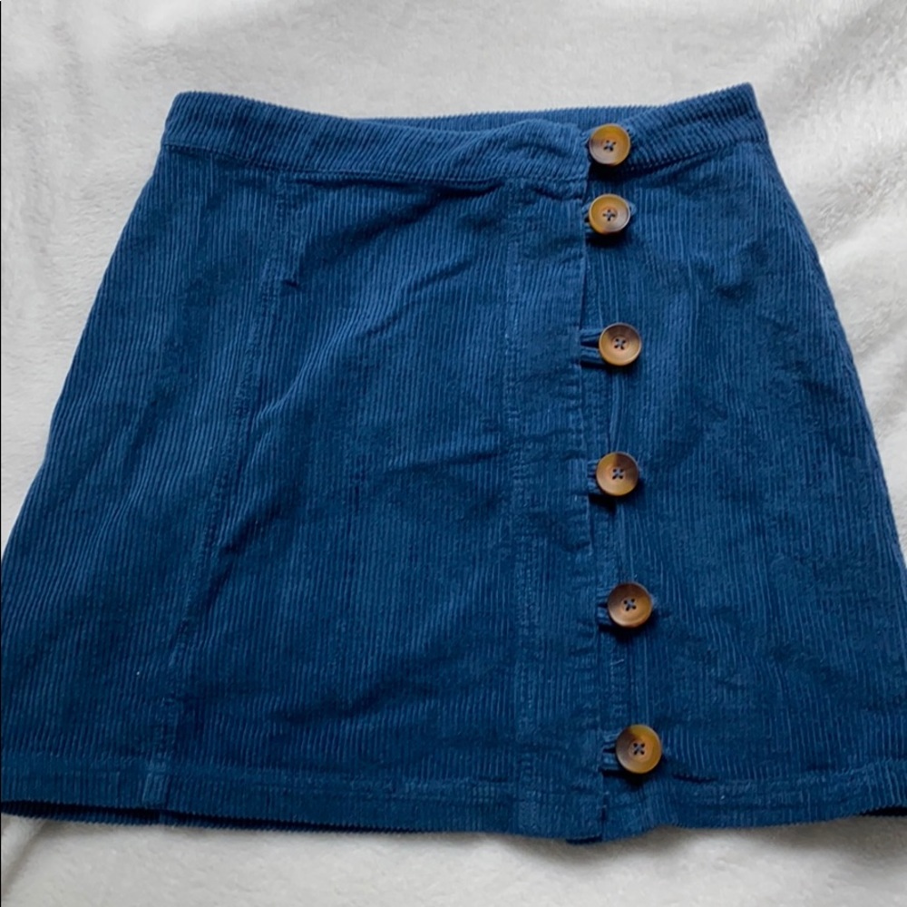 Daniela Side Button Corduroy Skirt